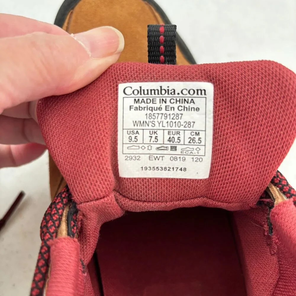 Columbia Womens Techlite Waterproof Hiking Shoes 9.5 Brown Suede Outdoor Utility